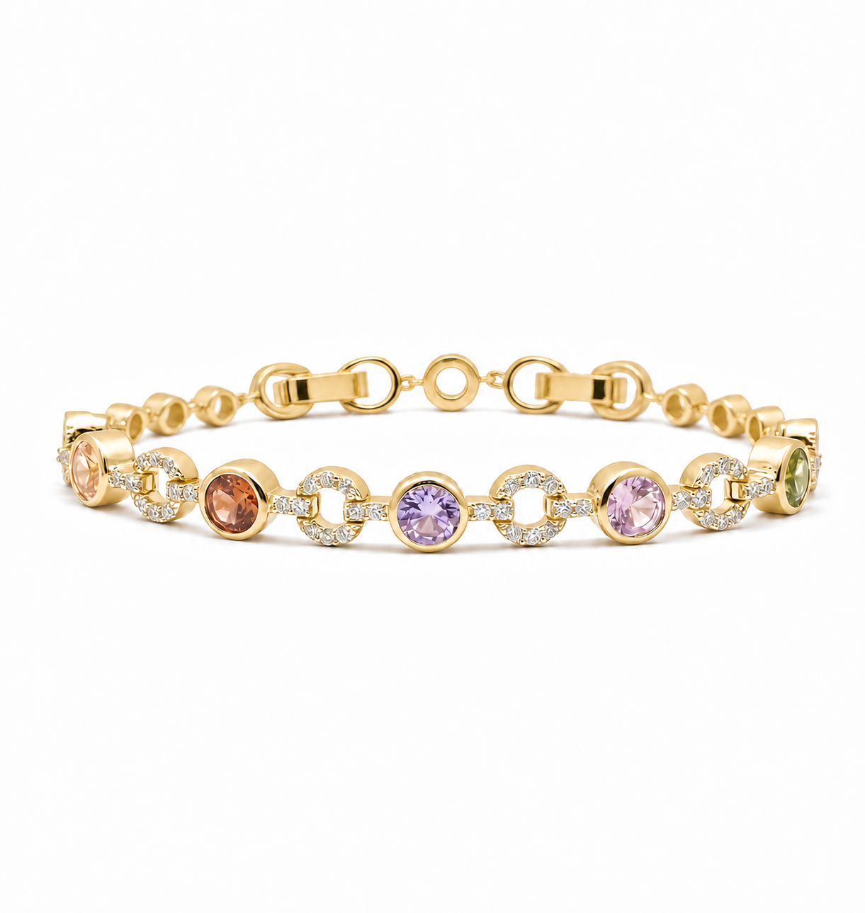 Colorful Circle Link Bracelet
