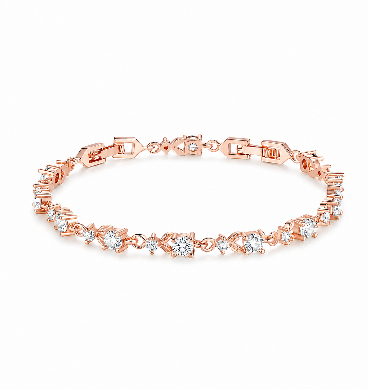Floral Stone Bracelet in rose gold