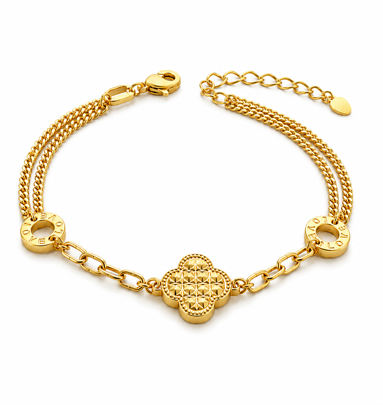Gold Clover Chain Bracelet