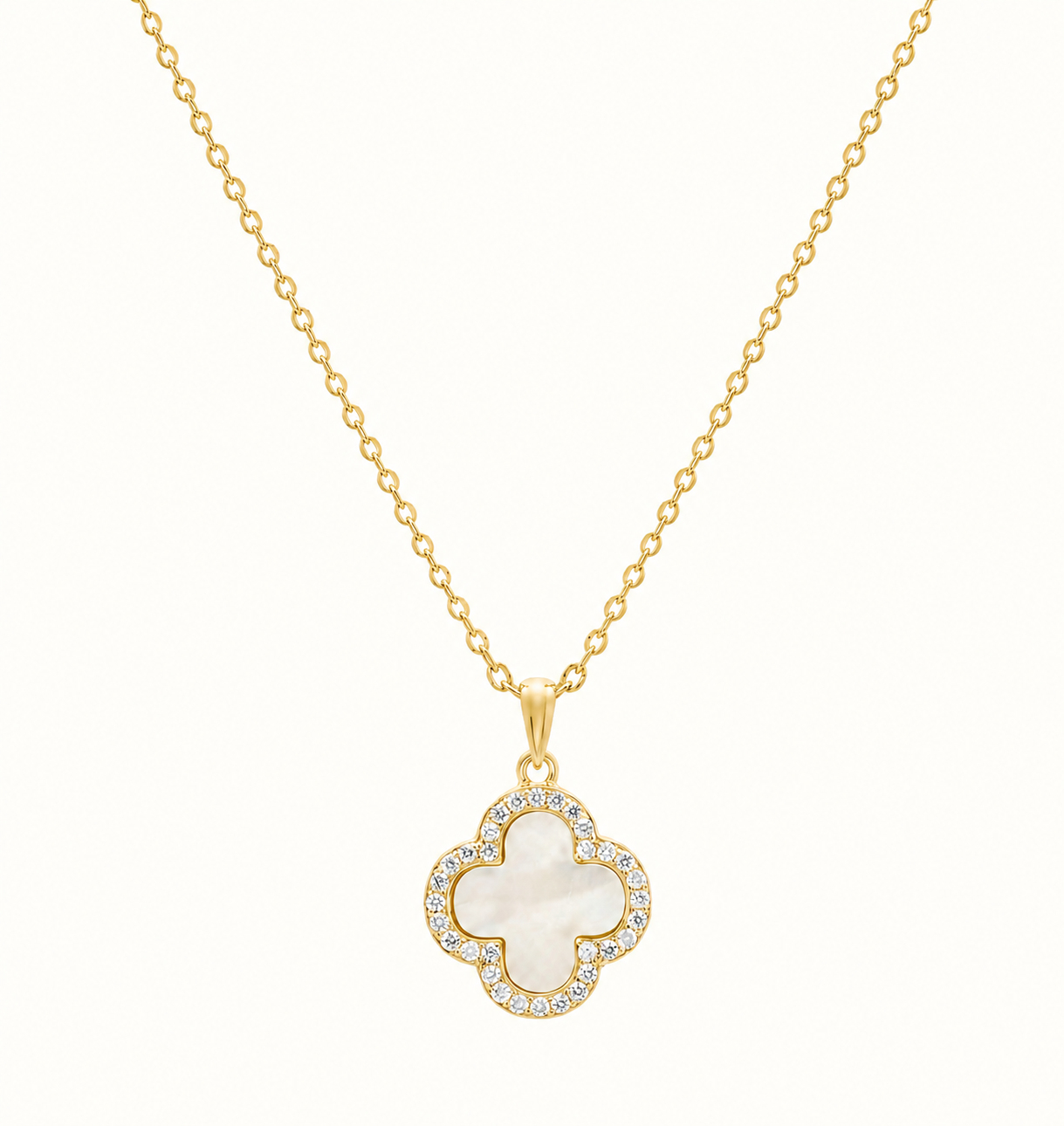 Gold Four Leaf Clover Pendant Necklace