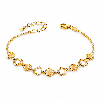 Gold Clover Station Bracelet